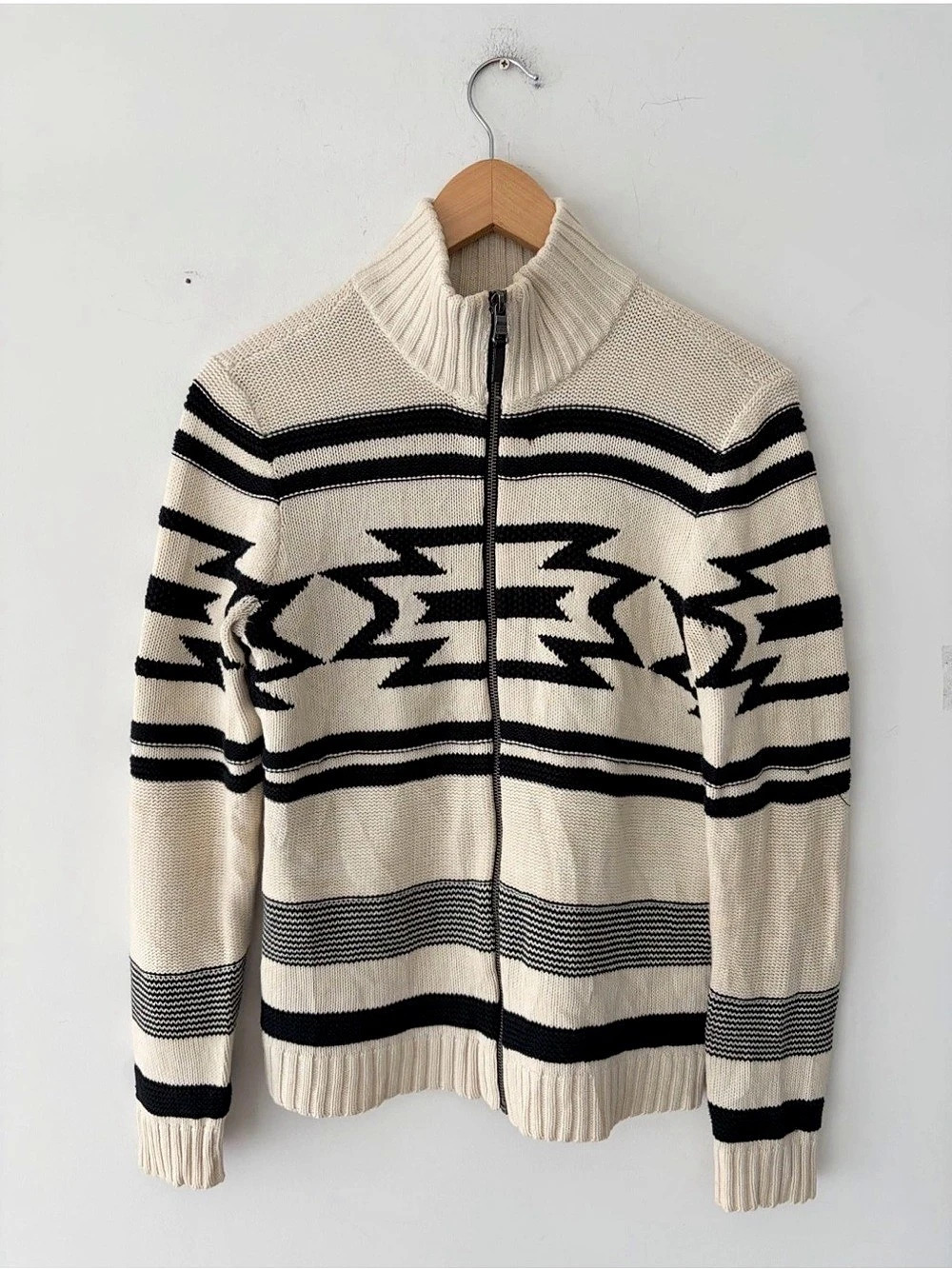 Ralph Lauren Jeans Co. Aztec Southwestern Zip Cardigan Sweater Size M